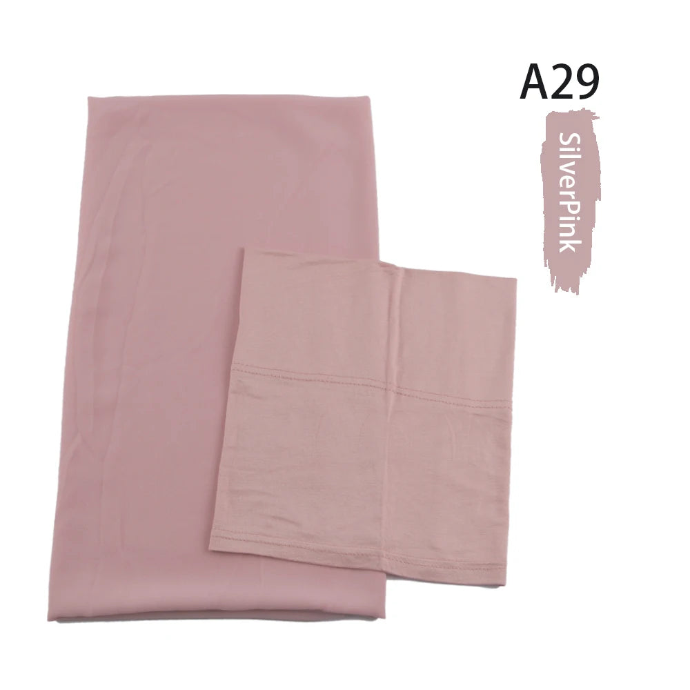 Chiffon Hijabs With Matching Inner Caps Sets Jersey Caps