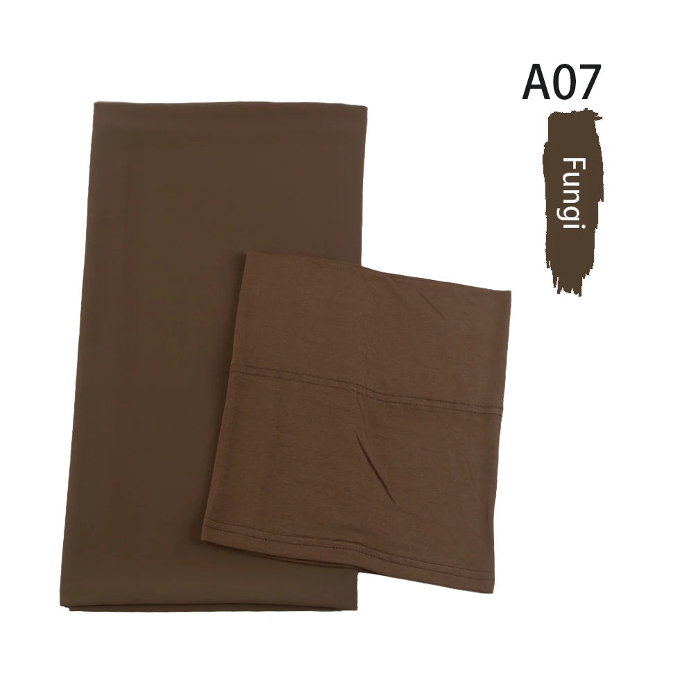 Chiffon Hijabs With Matching Inner Caps Sets Jersey Caps