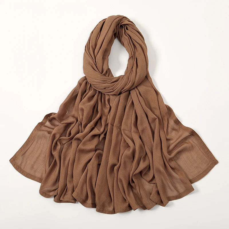 Thin Plain Shawls Soft Viscose Rayon Headscarf