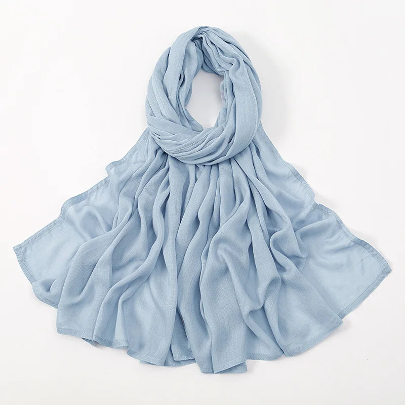 Thin Plain Shawls Soft Viscose Rayon Headscarf