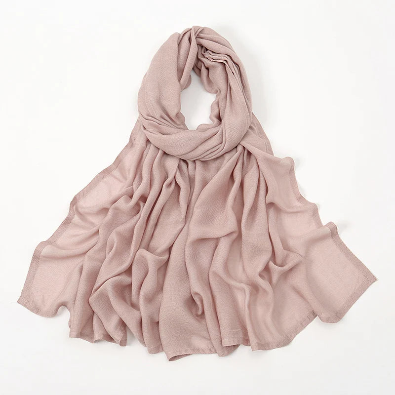 Thin Plain Shawls Soft Viscose Rayon Headscarf