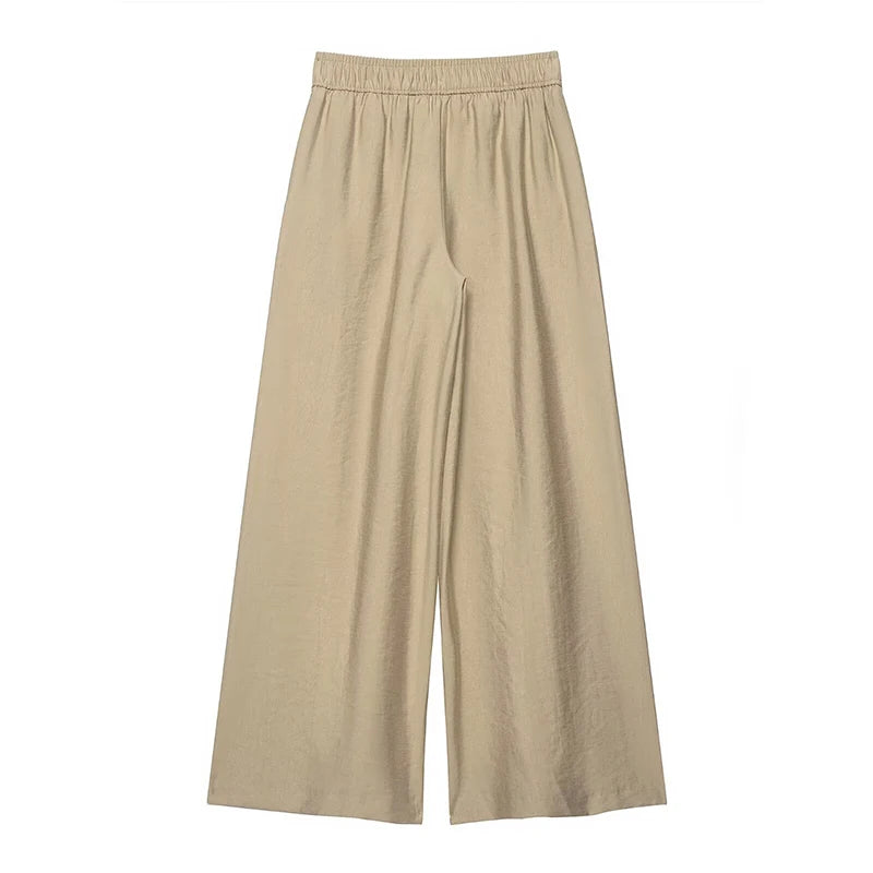 Long Sleeve Shirt & Wide Leg Trousers Matching Set