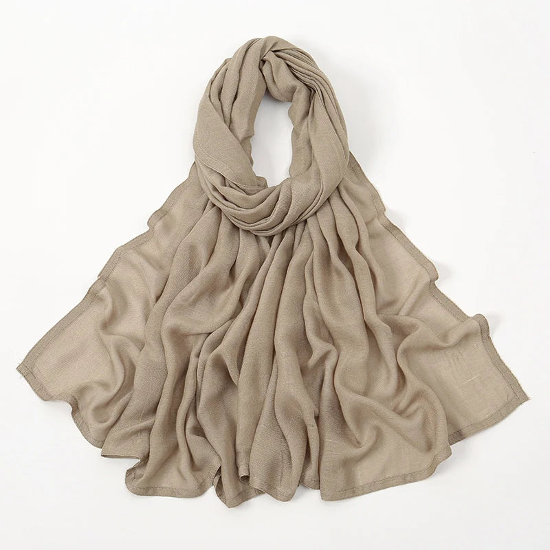 Thin Plain Shawls Soft Viscose Rayon Headscarf