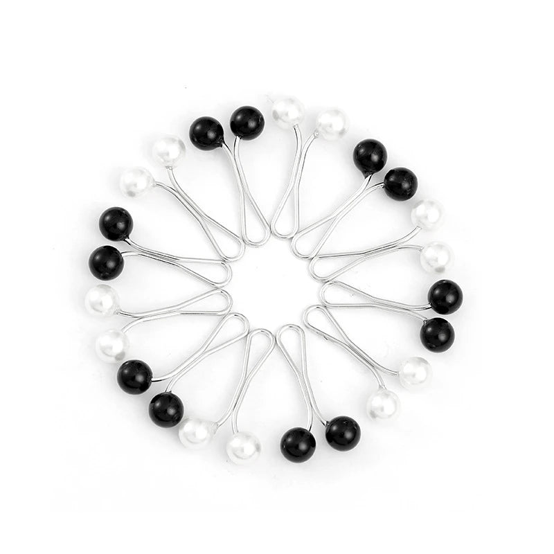 12 PCS Multicolor Hijab Pearl Pins Clips Pins