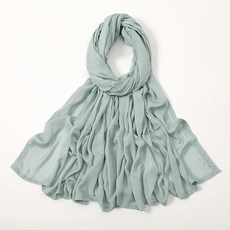 Thin Plain Shawls Soft Viscose Rayon Headscarf