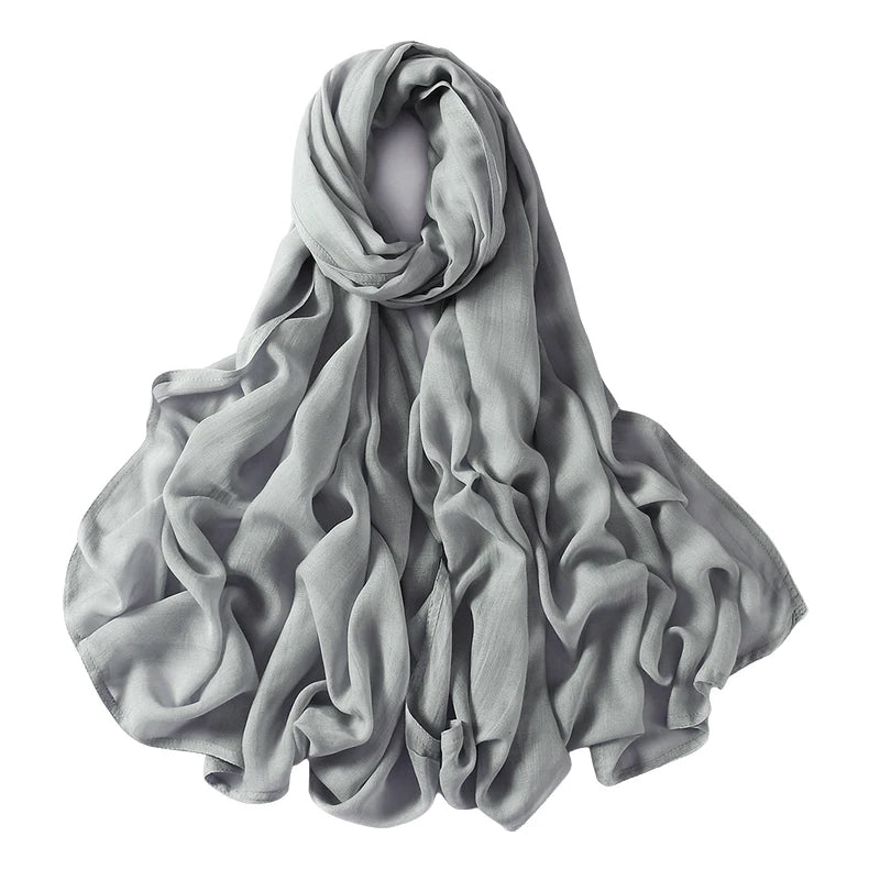 Thin Plain Shawls Soft Viscose Rayon Headscarf