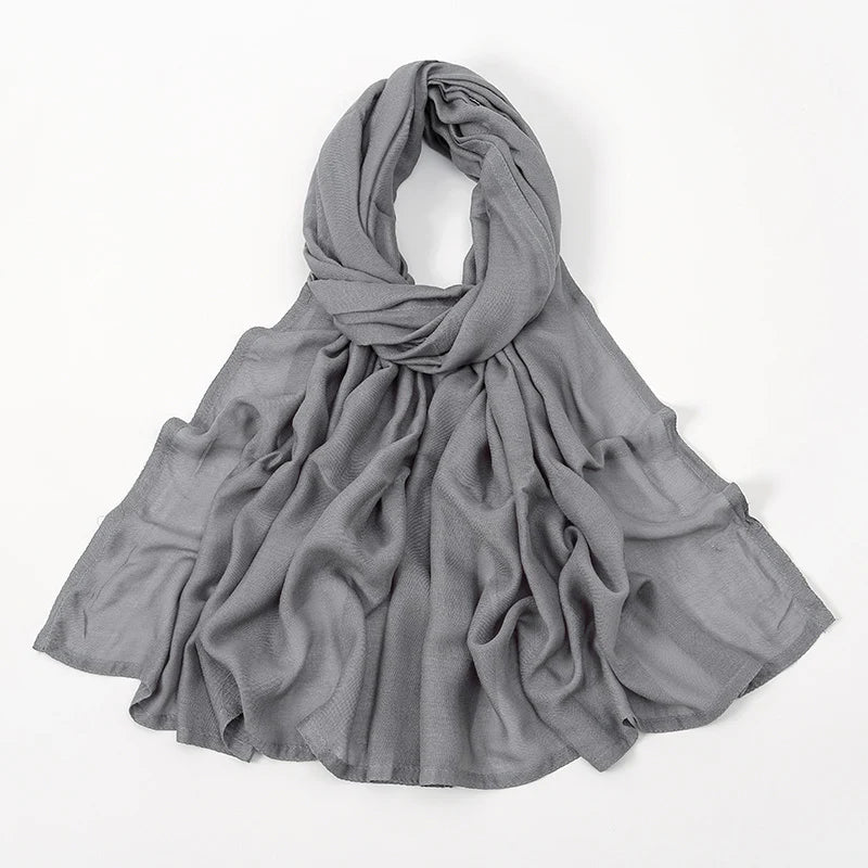 Thin Plain Shawls Soft Viscose Rayon Headscarf