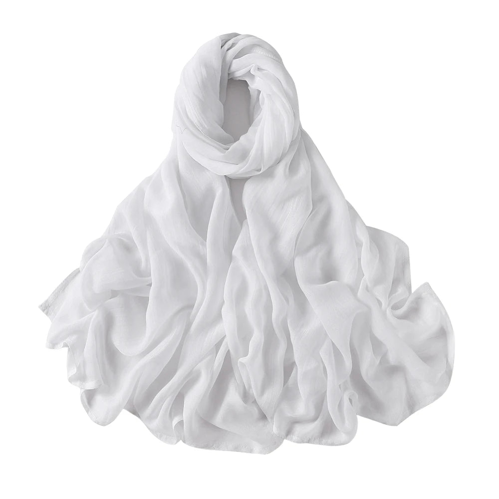 Thin Plain Shawls Soft Viscose Rayon Headscarf