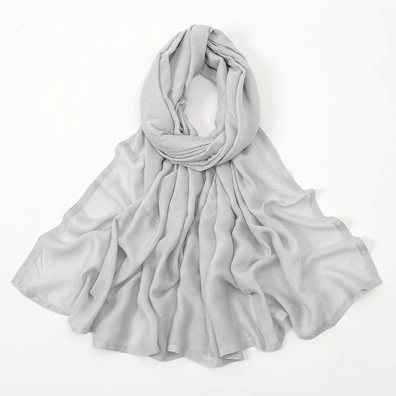 Thin Plain Shawls Soft Viscose Rayon Headscarf