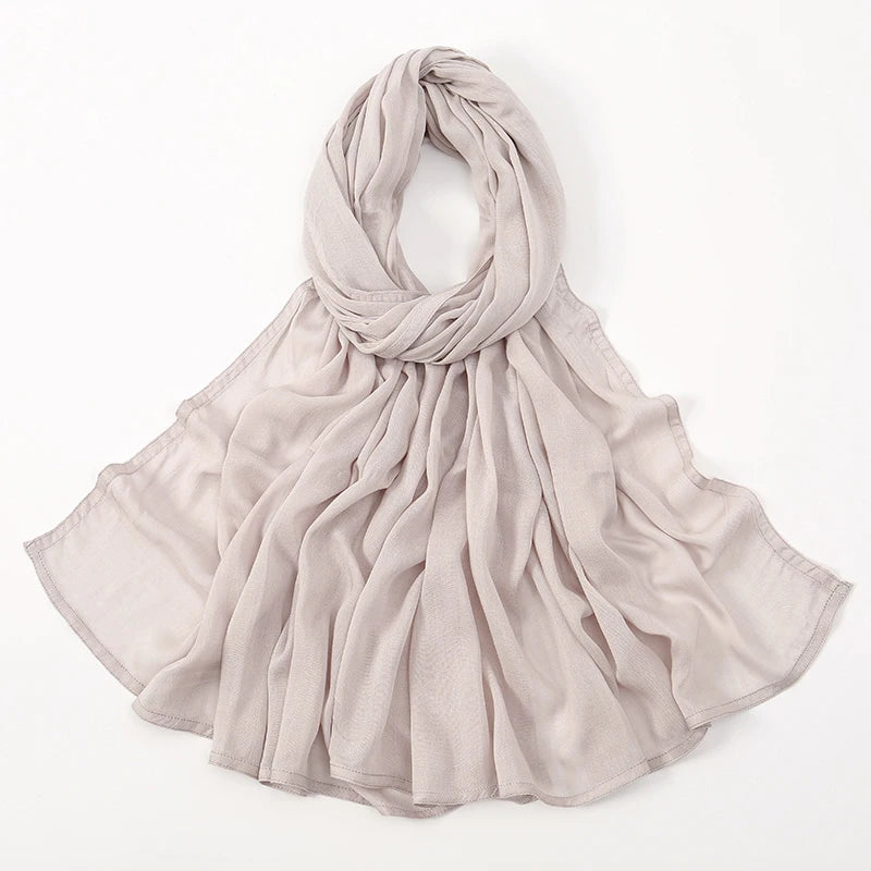 Thin Plain Shawls Soft Viscose Rayon Headscarf