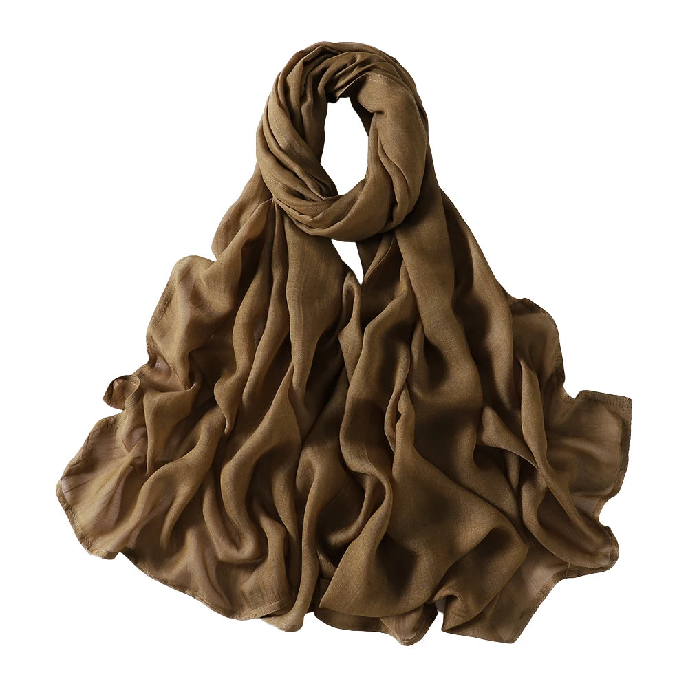 Thin Plain Shawls Soft Viscose Rayon Headscarf