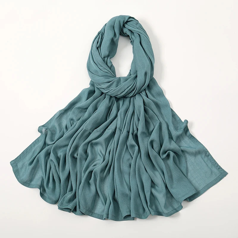 Thin Plain Shawls Soft Viscose Rayon Headscarf