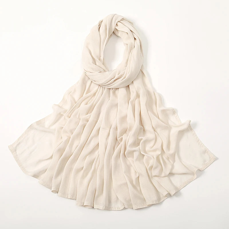 Thin Plain Shawls Soft Viscose Rayon Headscarf