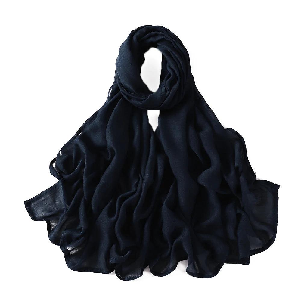 Thin Plain Shawls Soft Viscose Rayon Headscarf