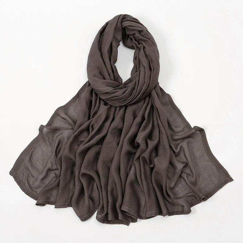 Thin Plain Shawls Soft Viscose Rayon Headscarf