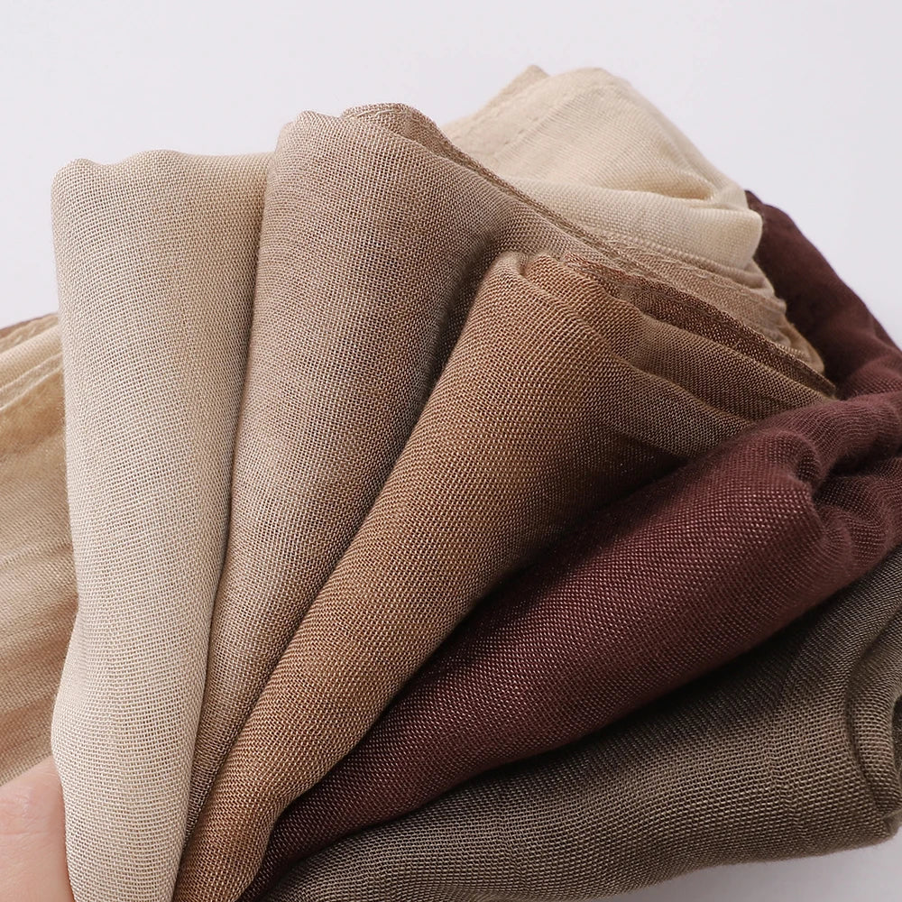 Thin Plain Shawls Soft Viscose Rayon Headscarf