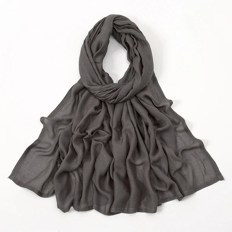 Thin Plain Shawls Soft Viscose Rayon Headscarf