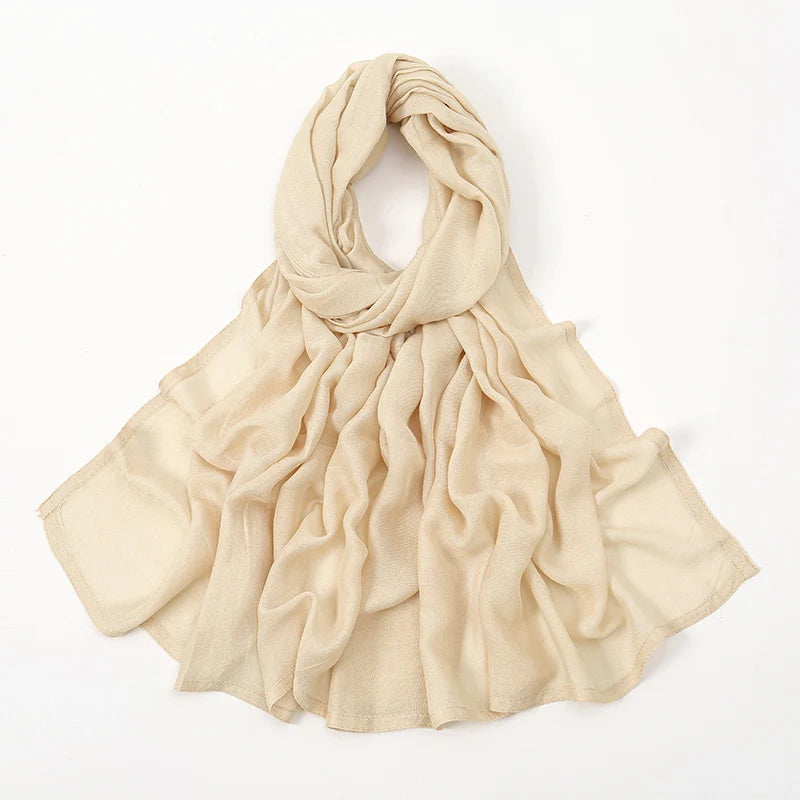Thin Plain Shawls Soft Viscose Rayon Headscarf