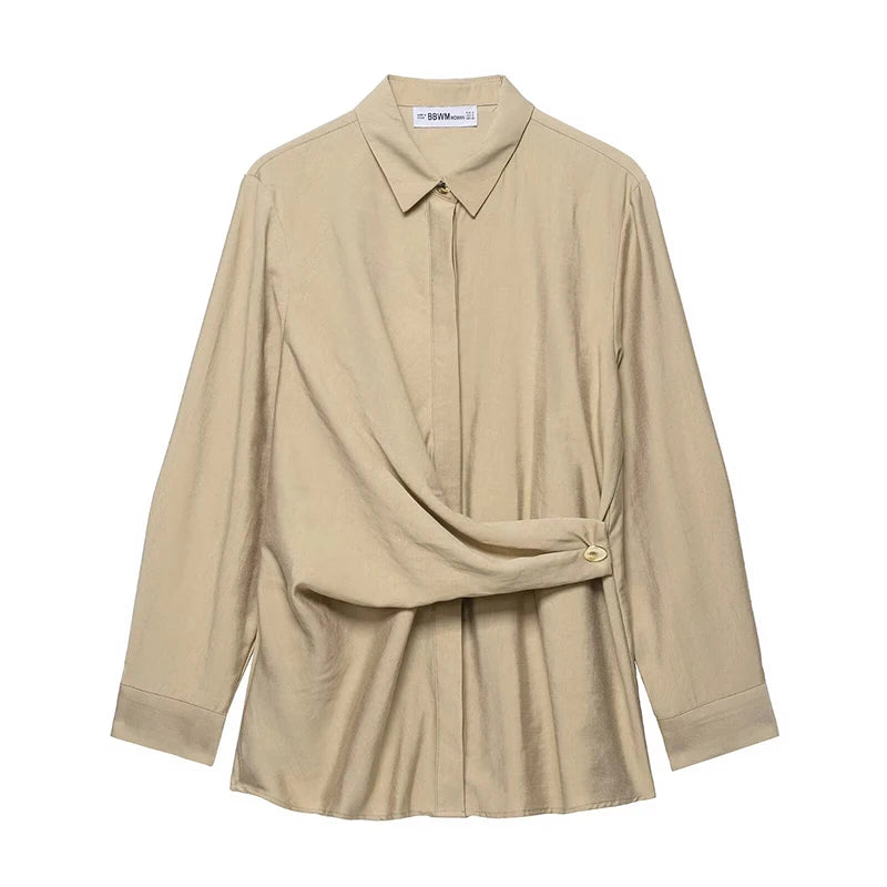Long Sleeve Shirt & Wide Leg Trousers Matching Set