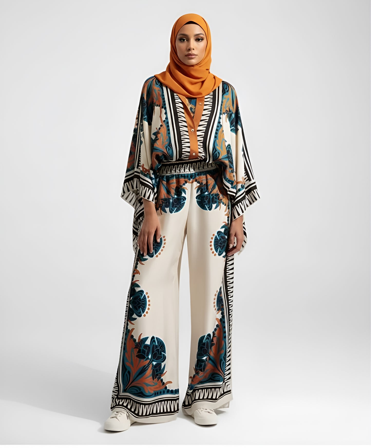 Stylish Geometric Print Pants Set
