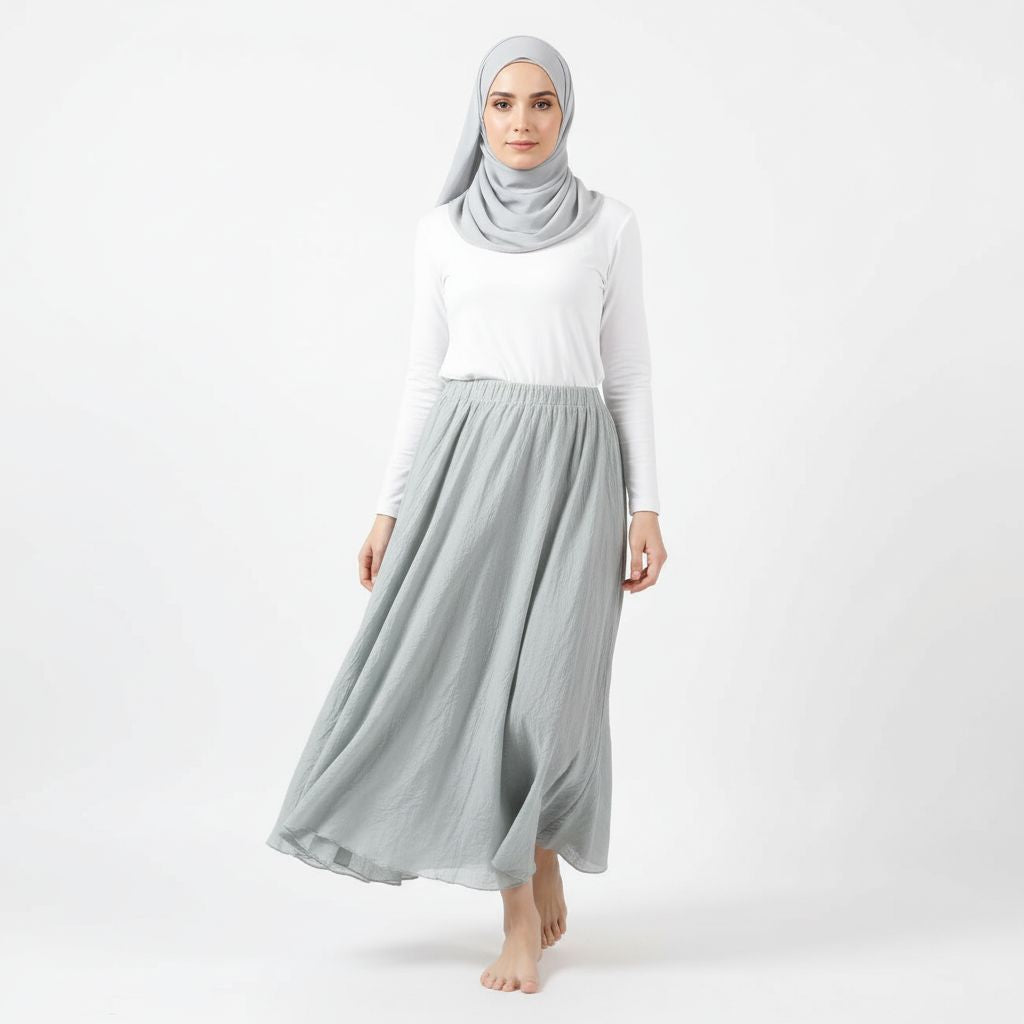 Summer Elegant High-Waist Linen Skirt