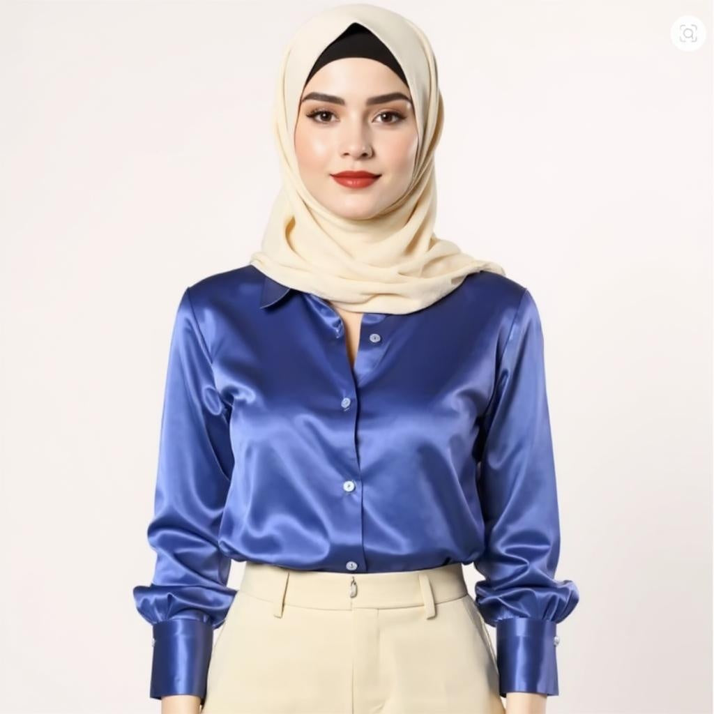 Luxury Silky Satin Long Sleeve Blouses