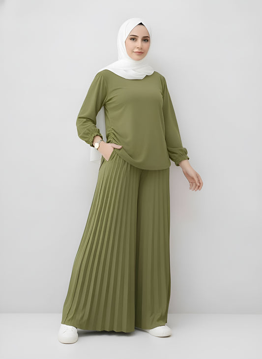 Solid Long Sleeve Top & Trousers