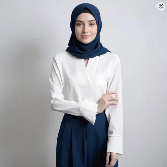 Stain Blouse Long Sleeve V-Neck