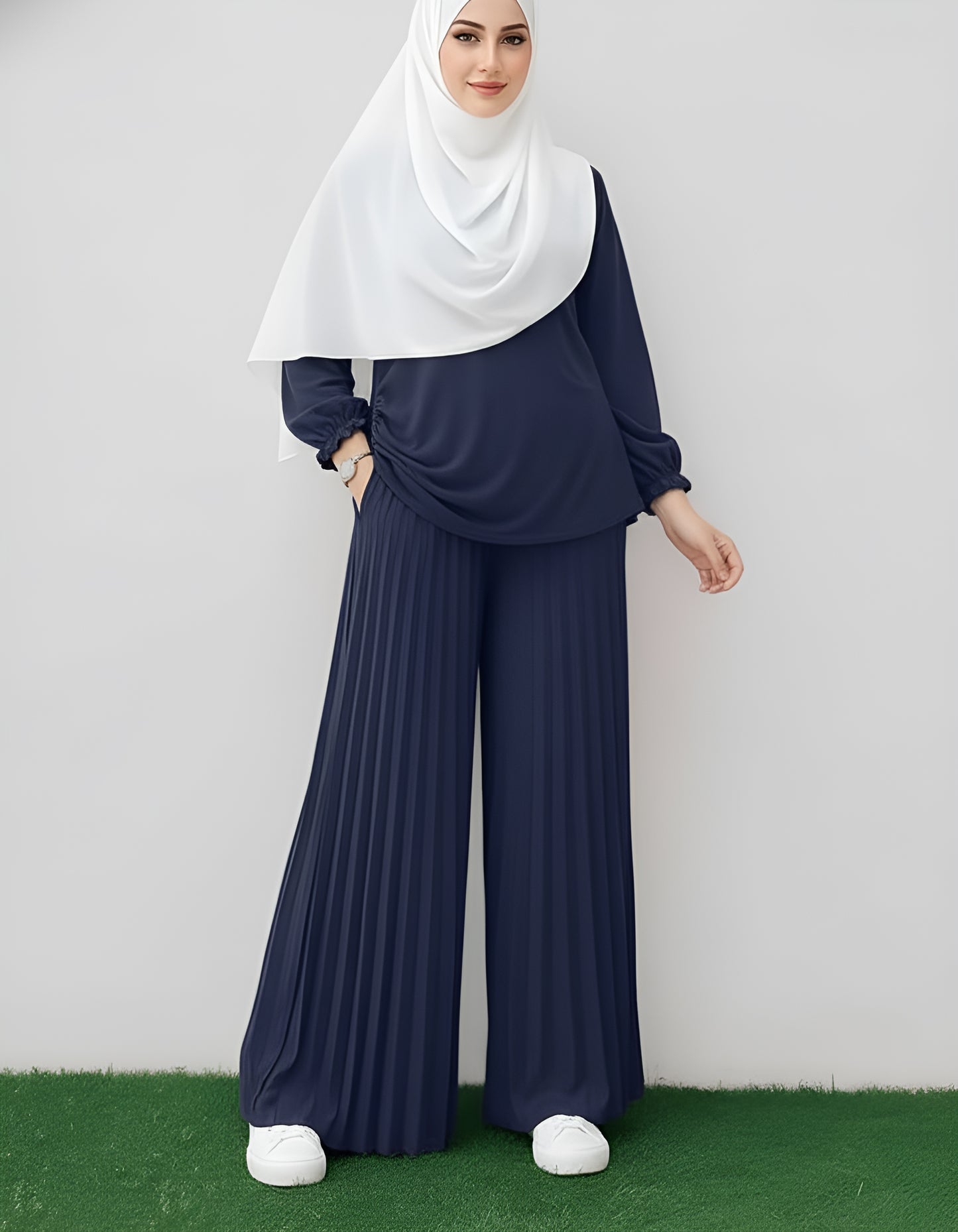 Solid Long Sleeve Top & Trousers
