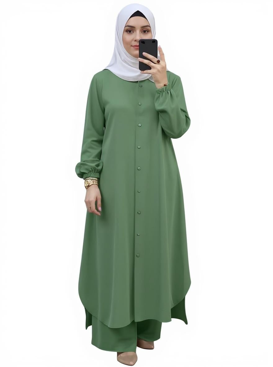 2 piece Set Long Sleeve Shirt Set Causal Pants Suits