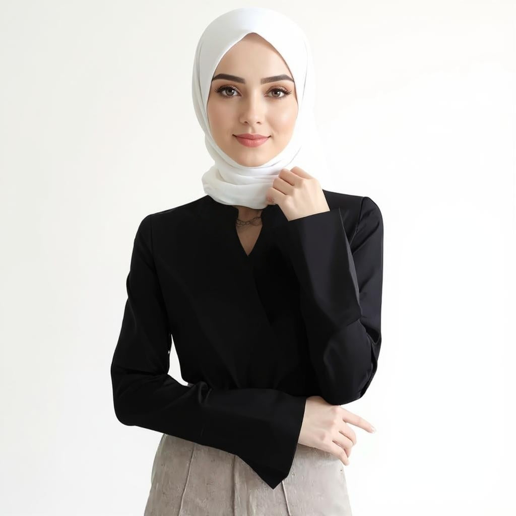 Stain Blouse Long Sleeve V-Neck