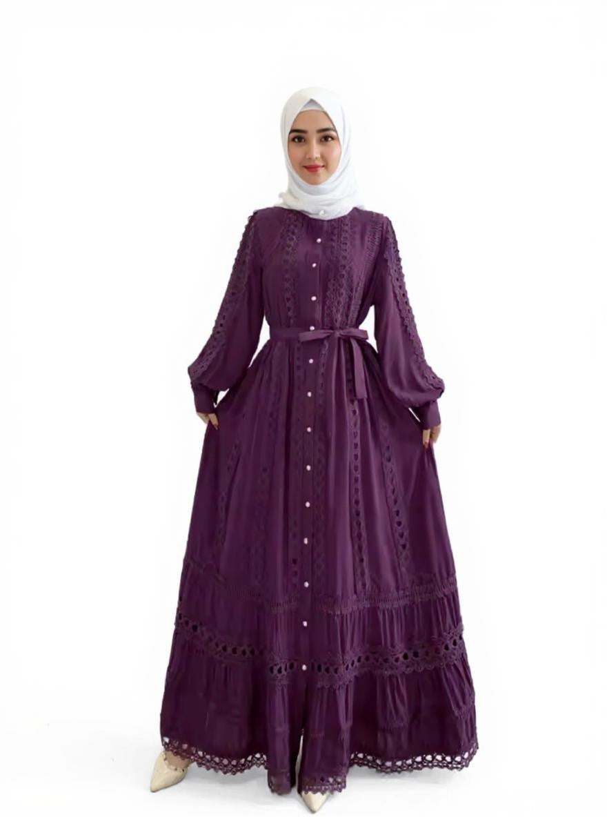 Boho Retro Dress with Belt Waist
