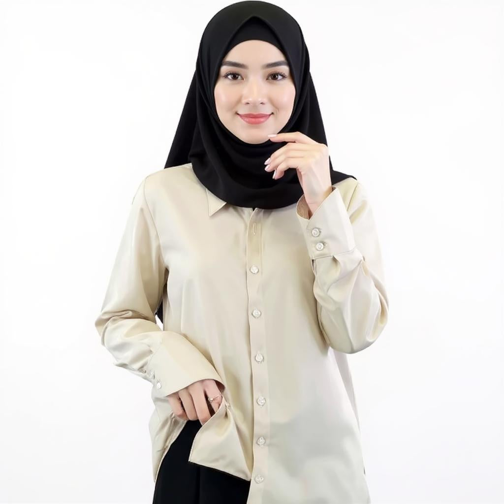 Satin Long Sleeve Shirt Casual