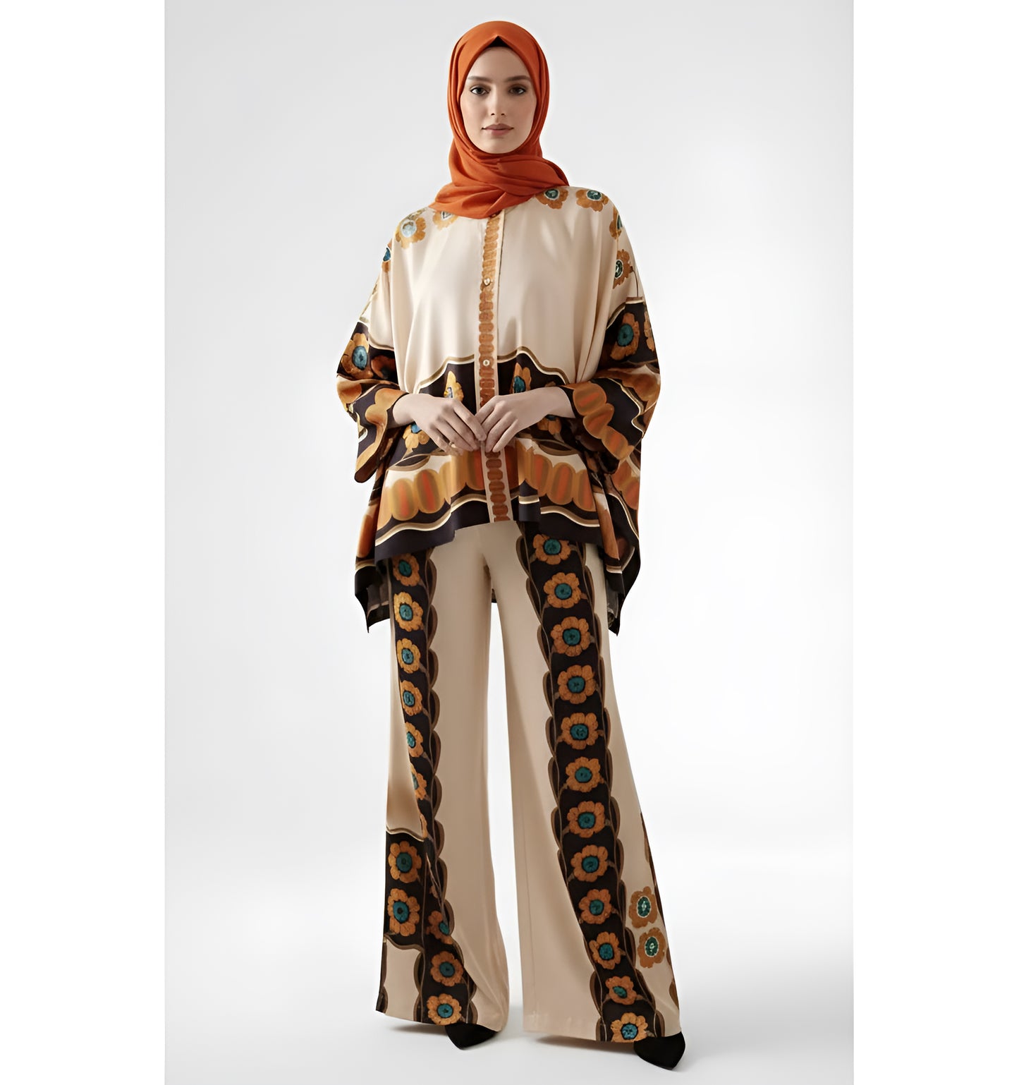 Stylish Geometric Print Pants Set