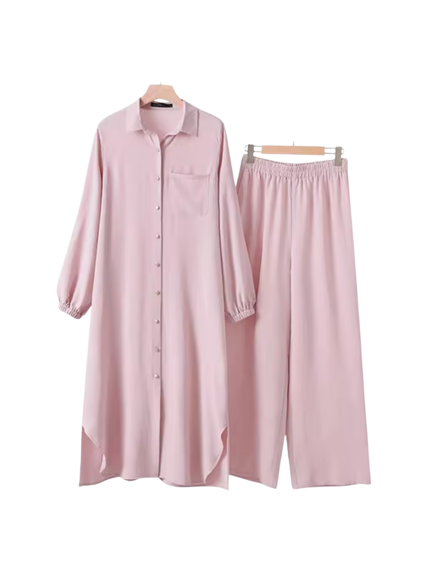 2 piece Set Long Sleeve Shirt Set Causal Pants Suits