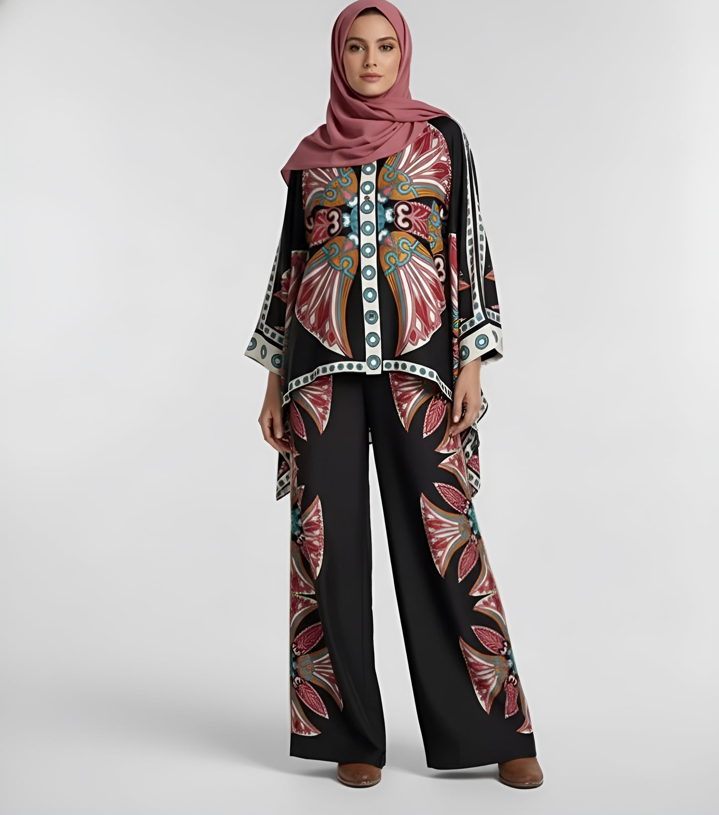Stylish Geometric Print Pants Set