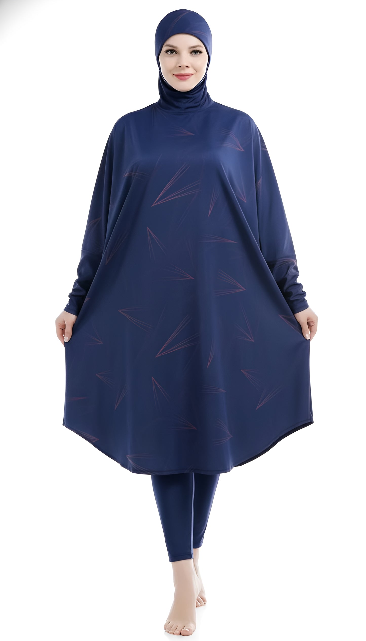 Modest Burkini Swimsuit with Batwing Design