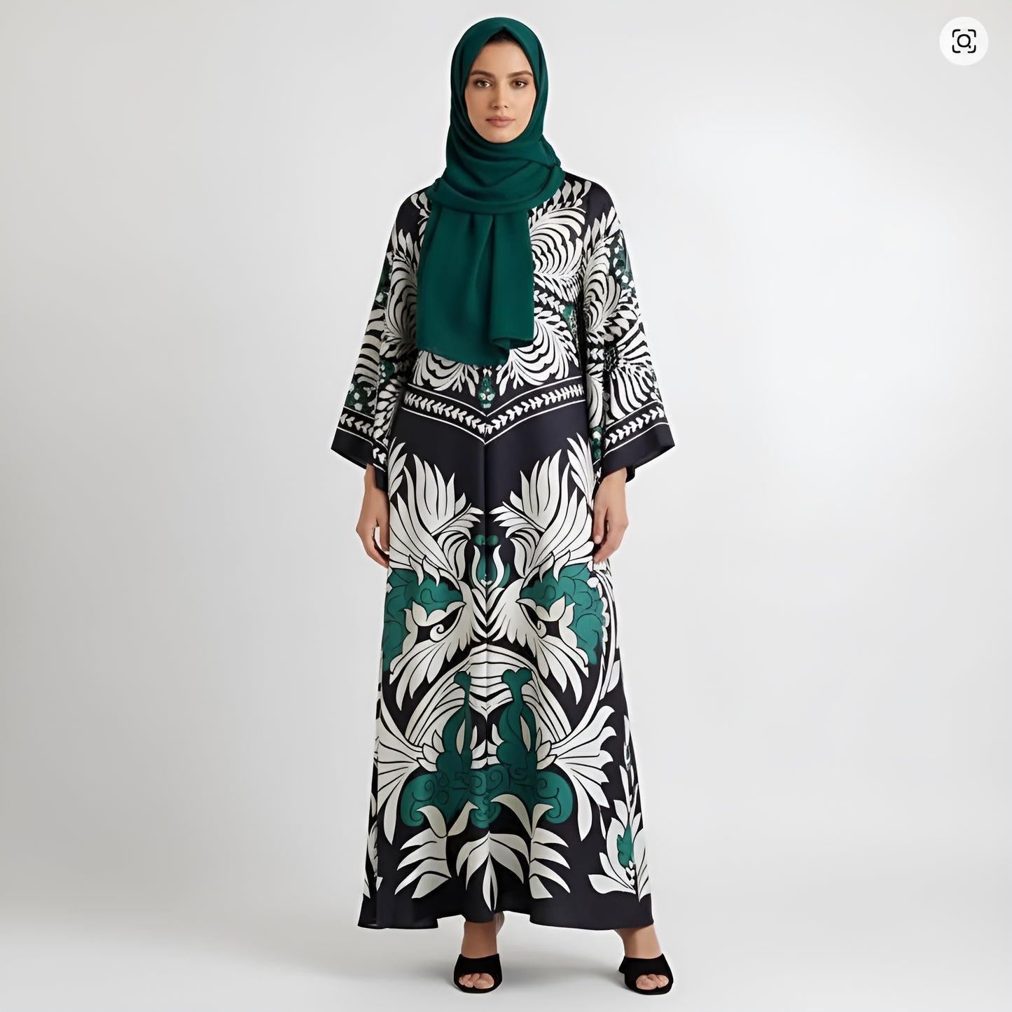 Ethnic Retro Print Lace-Up Stand Collar Long Sleeve