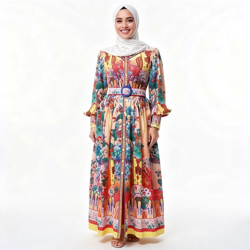 Casual Printed Loose Fit Maxi Dress