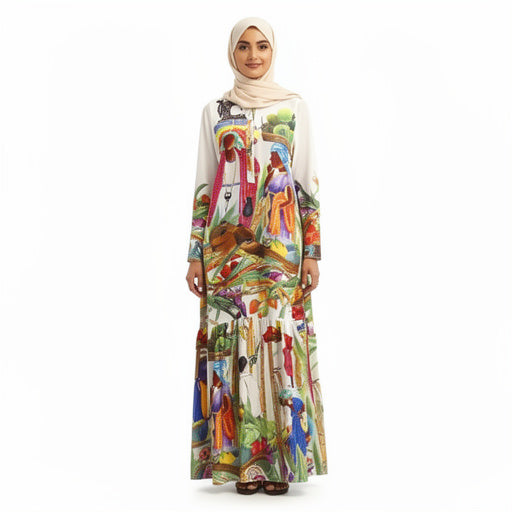 Fairy Tale Print Shirt Maxi Dress