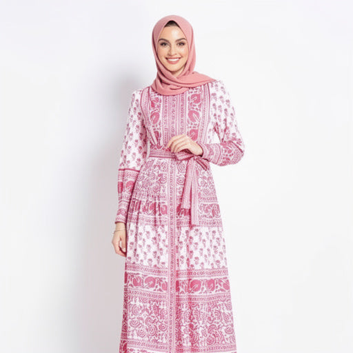 Porcelain Print Shirt Maxi Dress