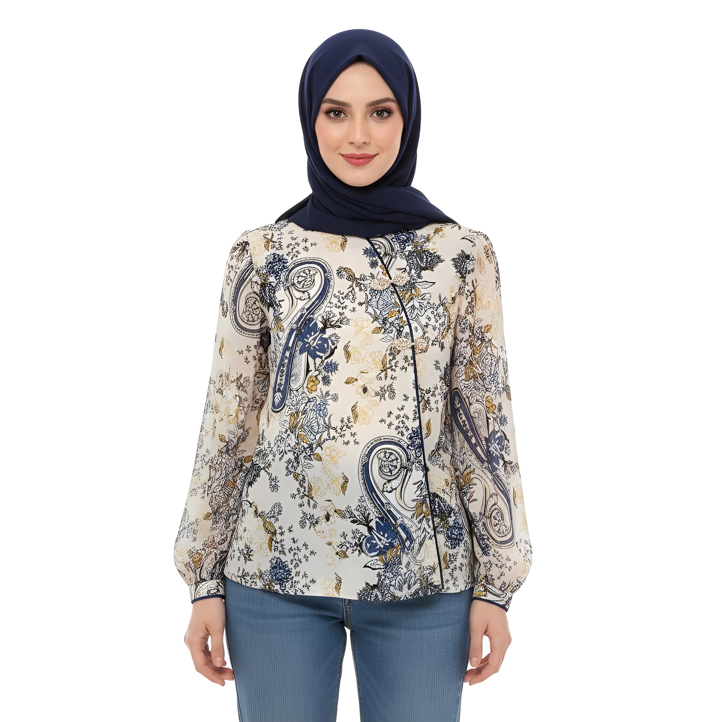 Chinese Style Long Sleeve Blouse for Women