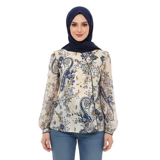 Chinese Style Long Sleeve Blouse for Women