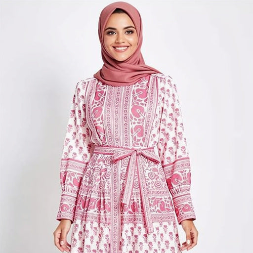 Porcelain Print Shirt Maxi Dress