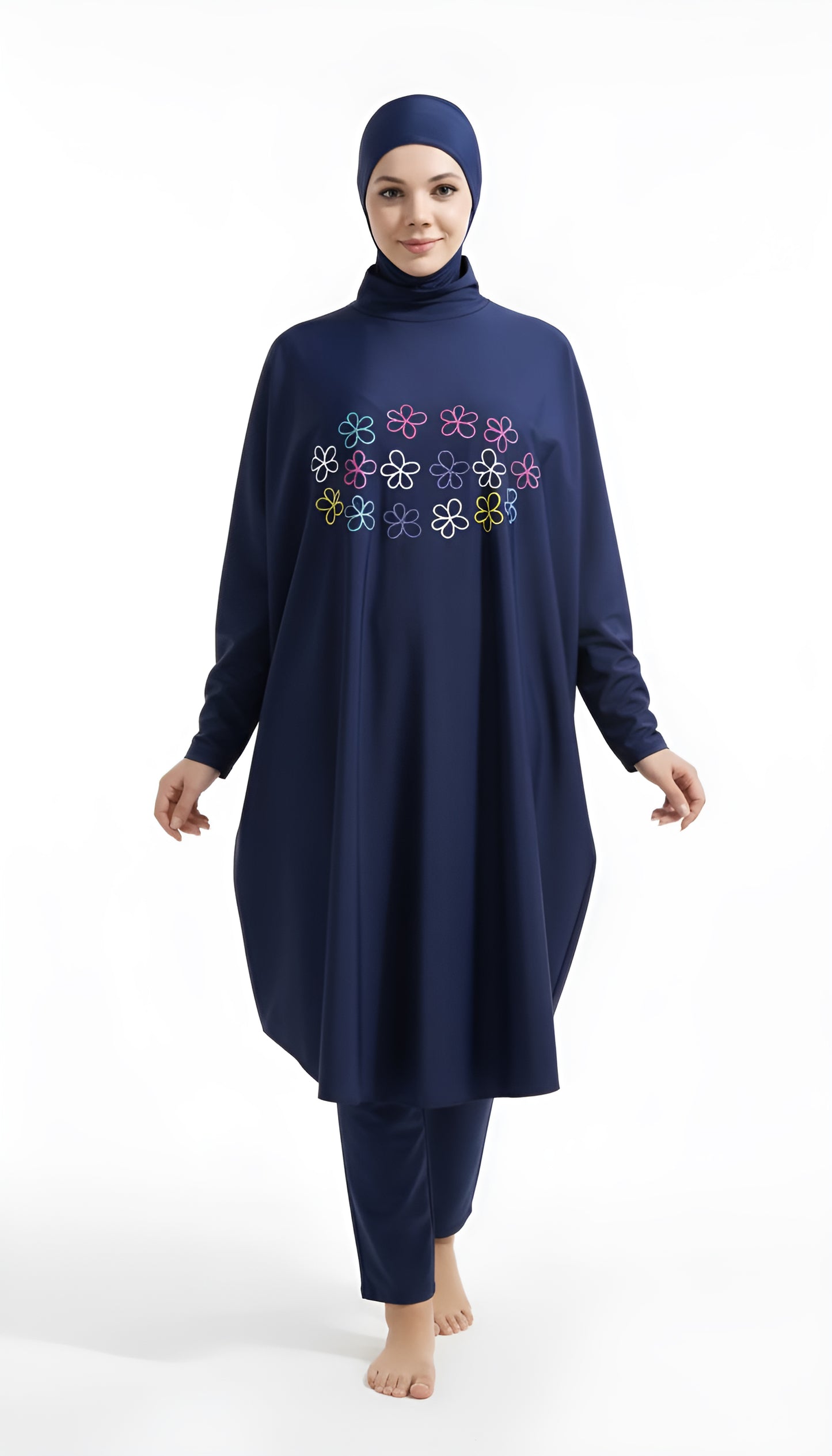 Modest Burkini Swimsuit with Batwing Design