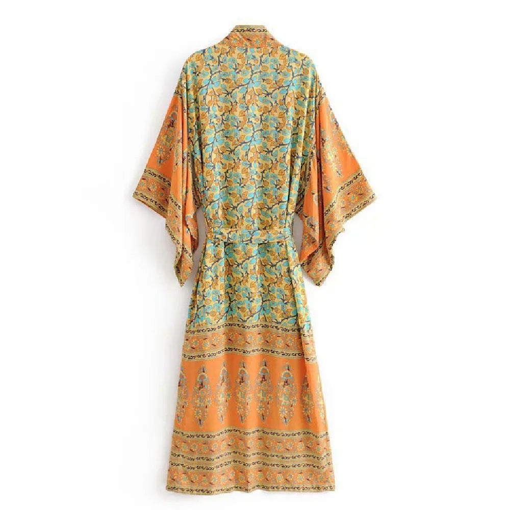 2026 Boho Printed Kimono Cardigan