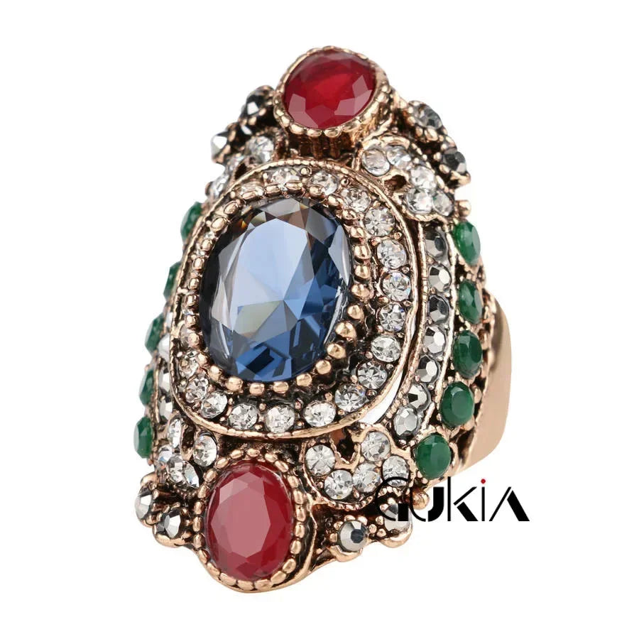 Vintage Middle Eastern Crystal Resin Turkish Jewelry Accessory