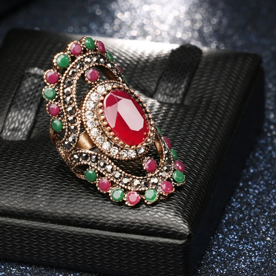 Vintage Middle Eastern Crystal Resin Turkish Jewelry Accessory