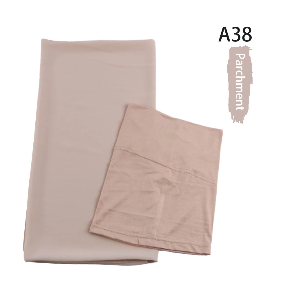Chiffon Hijabs With Matching Inner Caps Sets Jersey Caps