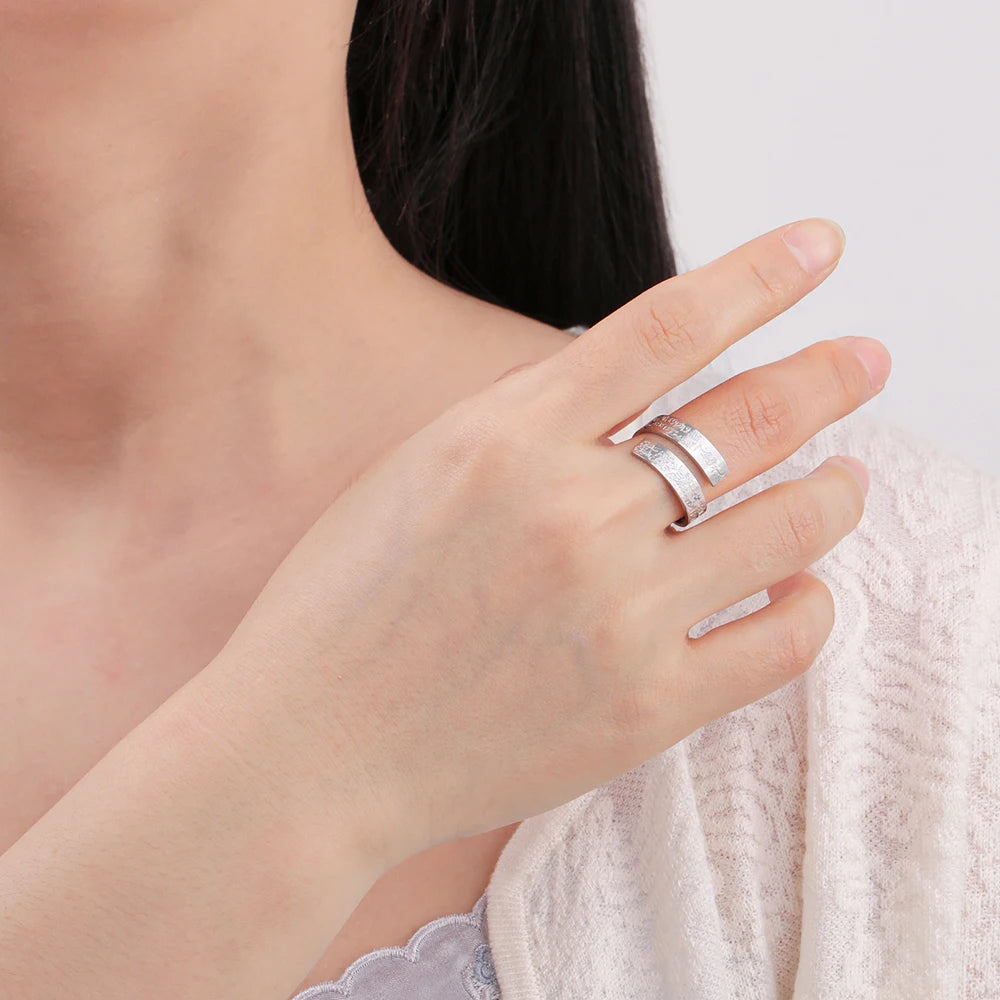 Ayat El Kursi Ring  Stainless Steel Adjustable Muslim Jewelry